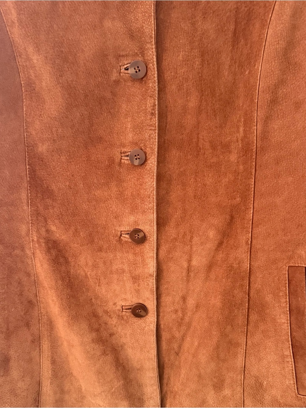 Vintage Style & Co. Collection Women's Chestnut Brown Suede Button Jacket - Picture 4 of 9